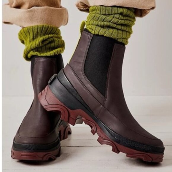 Sorel Brex Chelsea Boots Leather Ankle Booties Waterproof New Cinder Size 9.5